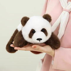 Highland Brown Panda Dog Plush Doll for Office Decoration