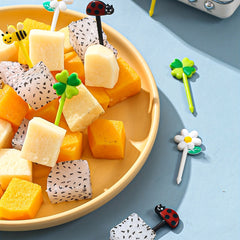 16pcs Cartoon Fruit Fork Small Fork Bento Box Decoration Toothpicks