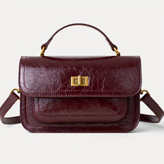 Vintage Textured Crossbody Shoulder Bag with Detachable Strap
