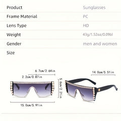 Y2K Rhinestone Shield Sunglasses UV400