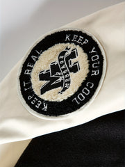 Men's Embroidery Varsity Jacket Button Up Spring Fall Baseball