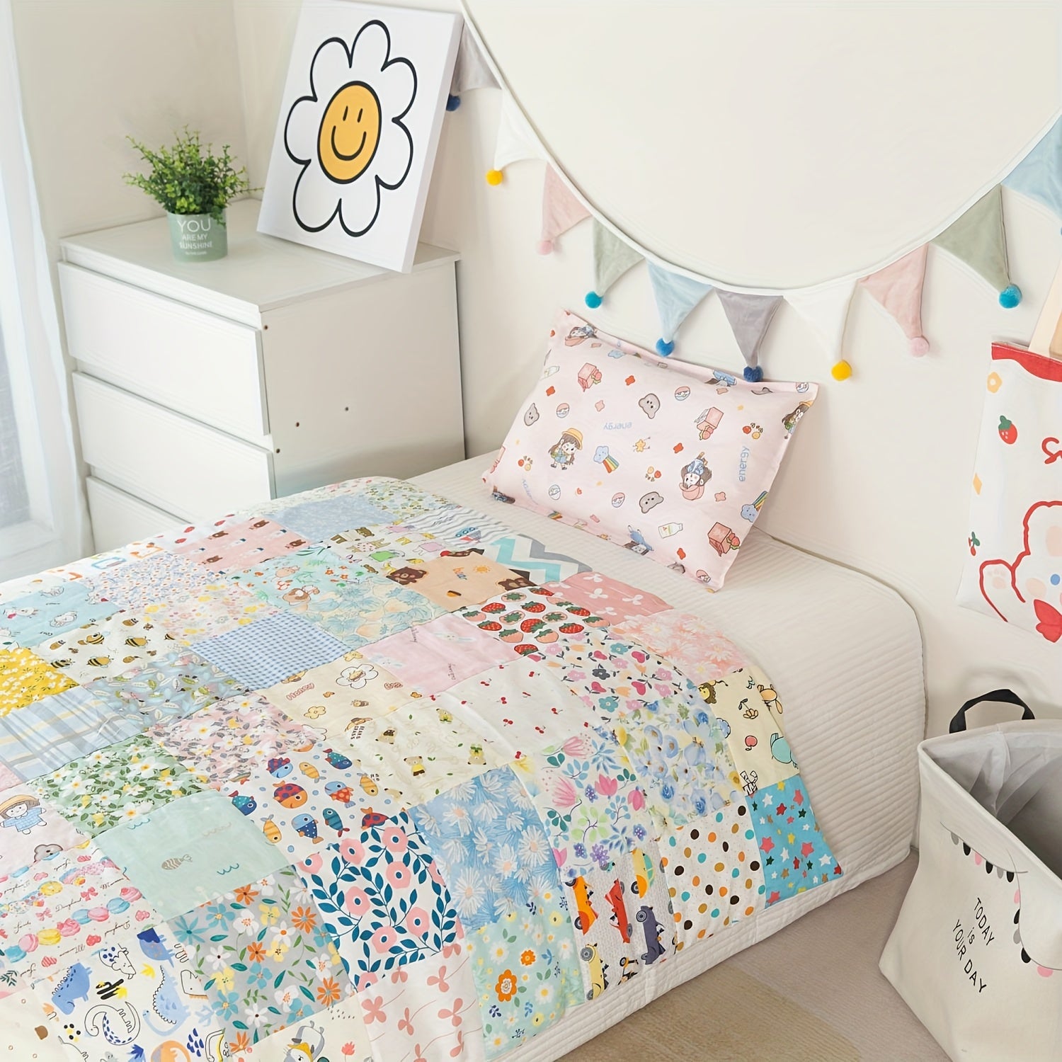 50pcs Twill Pastoral Flowers and Plants Series Quilt DIY Patchwork