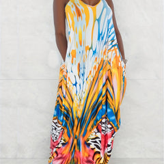  Tie Dye Maxi Cami Dress with Pockets
