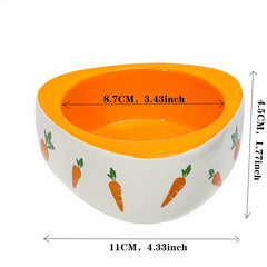 Rabbit Ceramic Feeding Bowl Elevated Tilted for Comfortable Eating