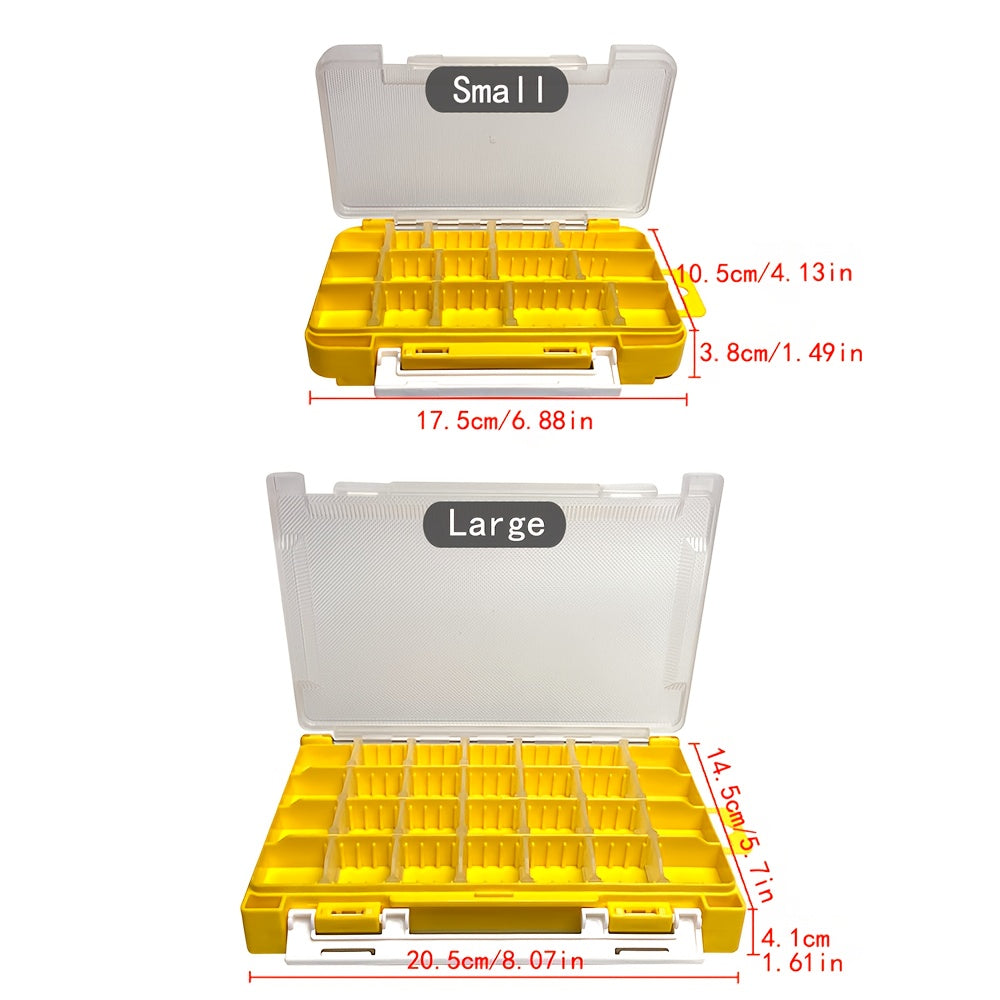 Yellow Grid Storage Box Tool Box Plastic Household Screw Box
