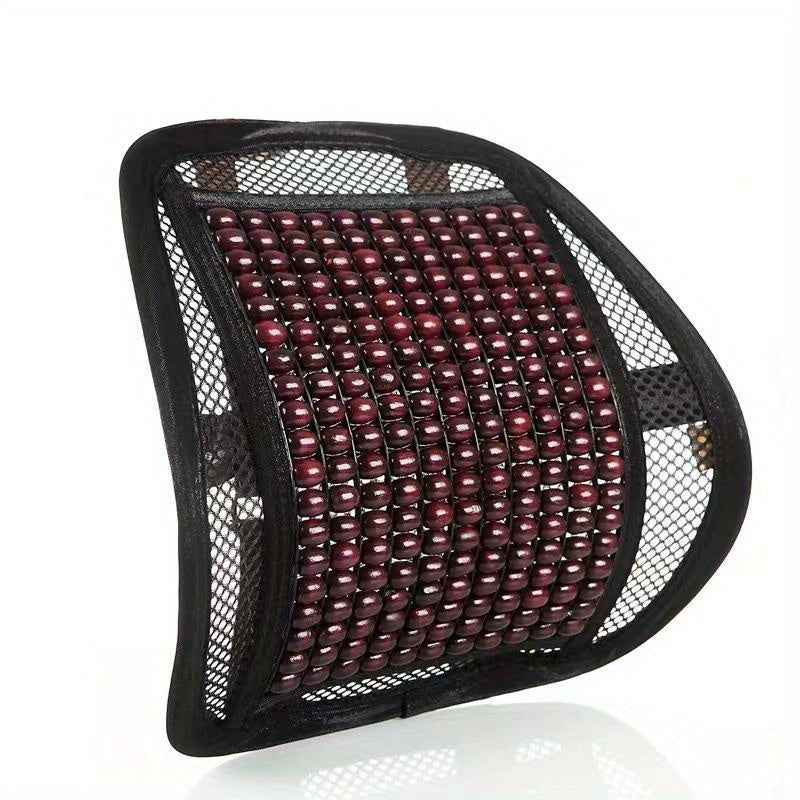Car Backrest Seat Cushion Cover Wood Bead Summer Cushion Car Seat Lumbar Support