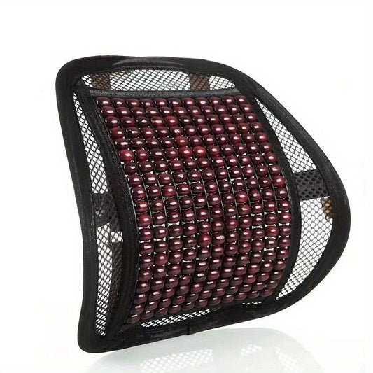 Car Backrest Seat Cushion Cover Wood Bead Summer Cushion Car Seat Lumbar Support