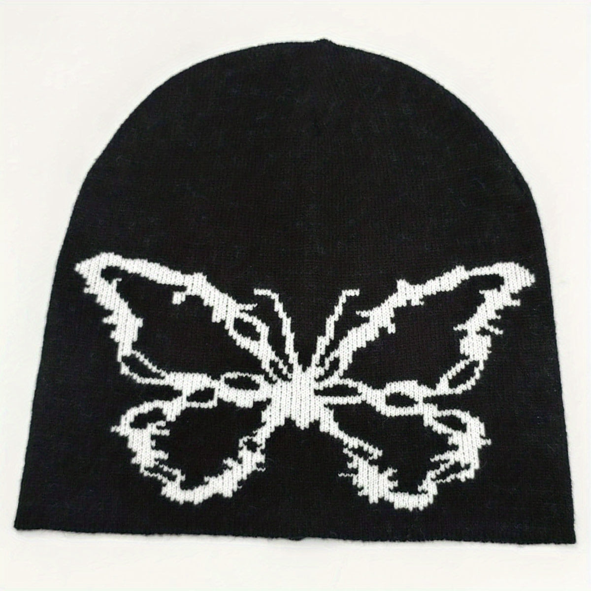 Butterfly Jacquard Beanie Soft Elastic Knit Hat for Women & Men