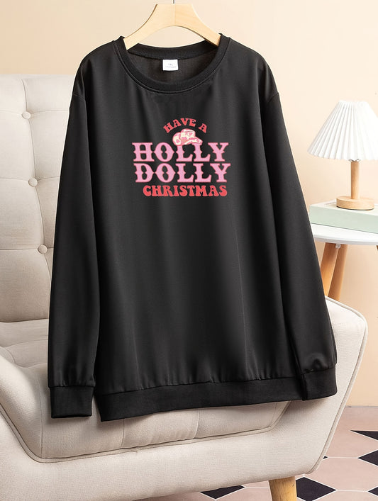 Women's Plus Cowboy Hat & Letter Print Lounge Top