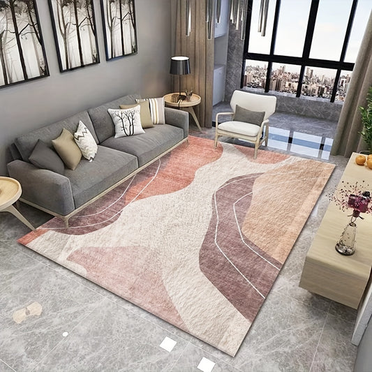 Soft Faux Cashmere Area Rug Non-slip TPR Base Modern Design
