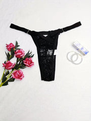  Exotic Thong Women's Plus Floral Lace Semi Sheer G string