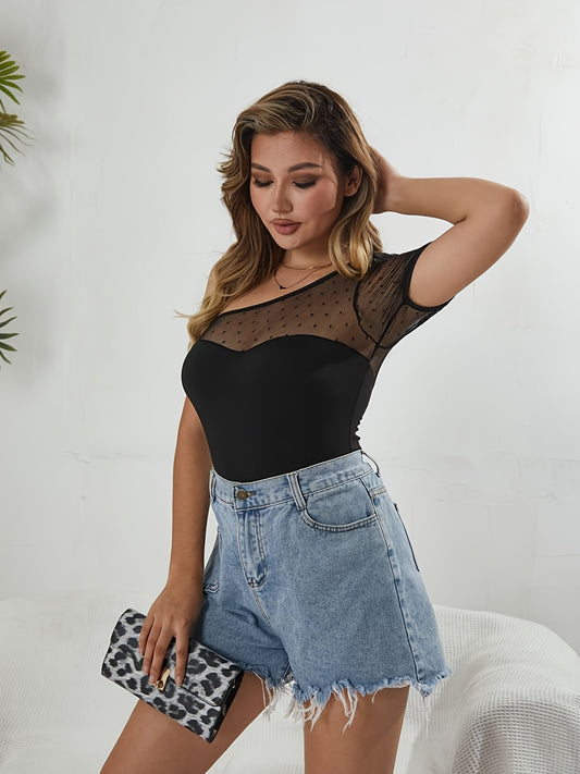 One Shoulder Slim Top Sexy Short Sleeve T shirt Women's Clothing