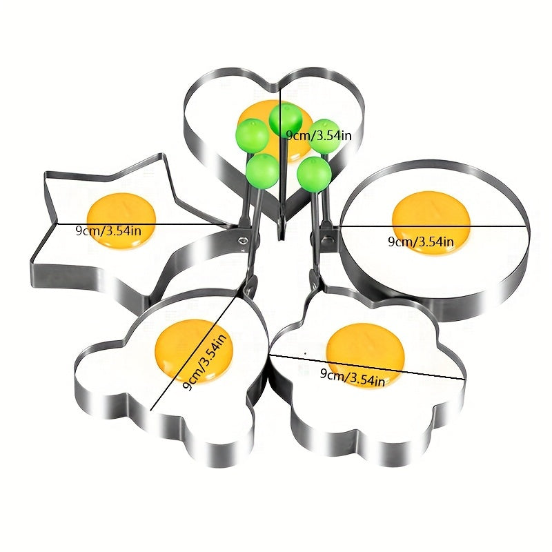 1PC Heart & Star Shaped Fried Egg Mold Stainless Steel