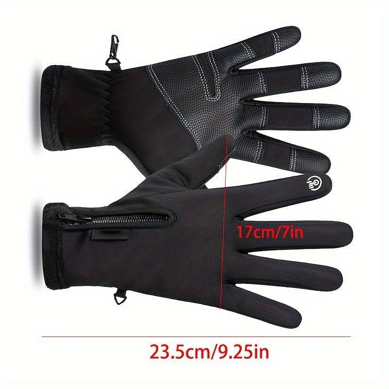 Windproof Waterproof Fishing Gloves Touch Screen Gloves Zipper Autumn Winter