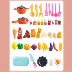 43pcs Pretend Play Kitchen Toys Cooking & Rice Cooking Set