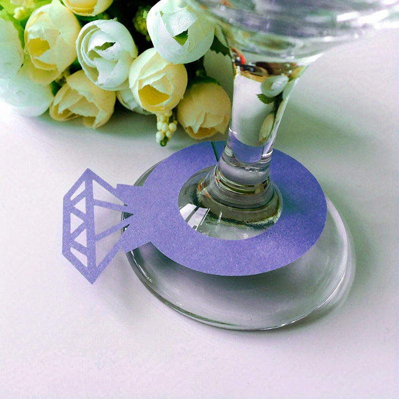 10pcs Wedding Red Wine Decorative Cup Card Diamond Cup Card Table Place Card