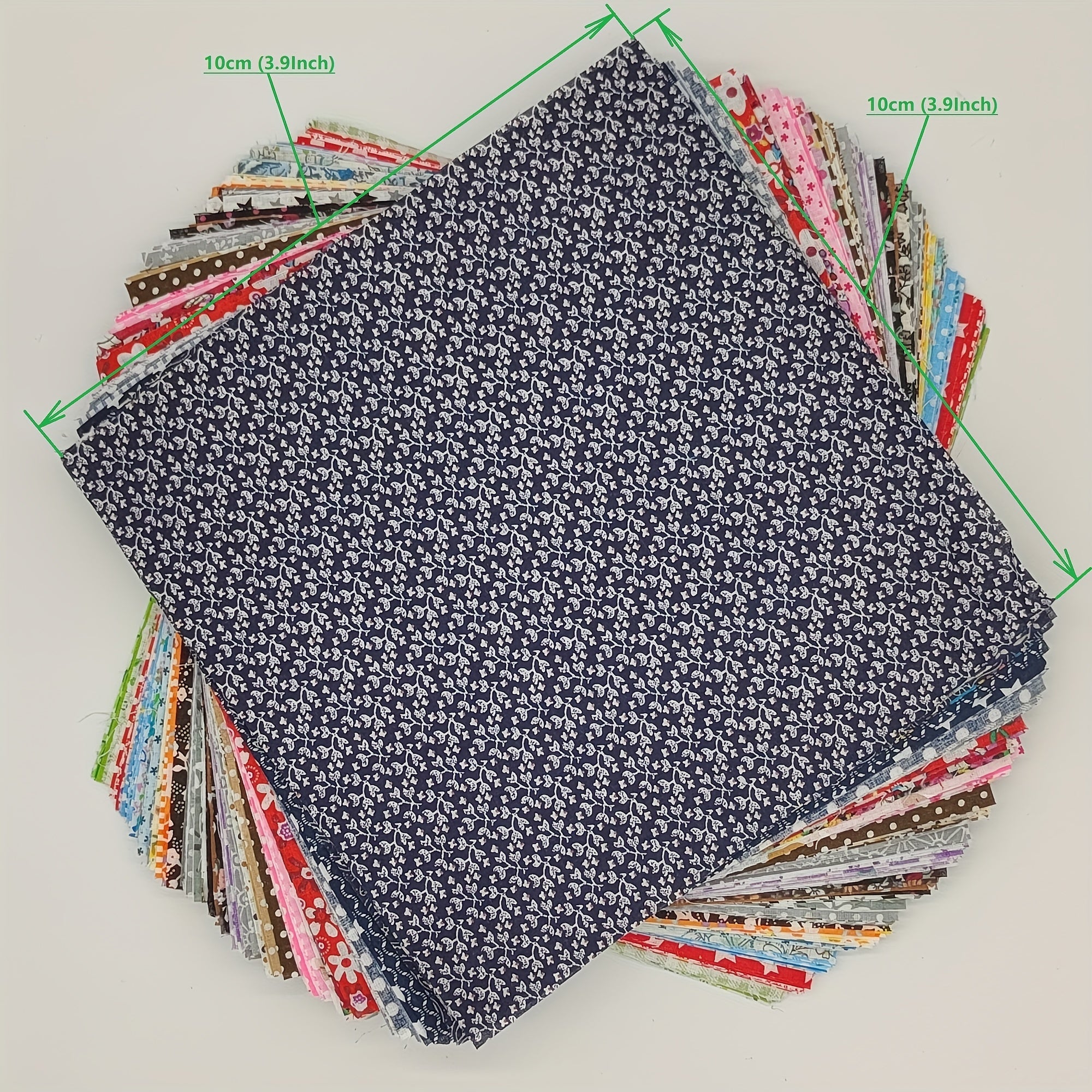 100pcs Cotton Patchwork Fabric Flowers for Sewing Quilting Crafting