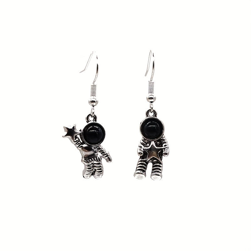 Asymmetrical Astronaut Earrings Vintage Dress Earrings