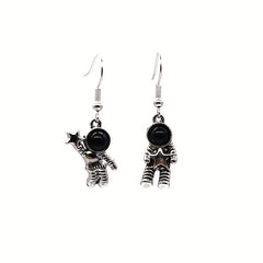 Asymmetrical Astronaut Earrings Vintage Dress Earrings
