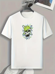 Skull Print Men's Graphic T-shirt for Summer