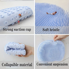 Lazy Back Massage Bath Brush with Suction Cup Foot Pad