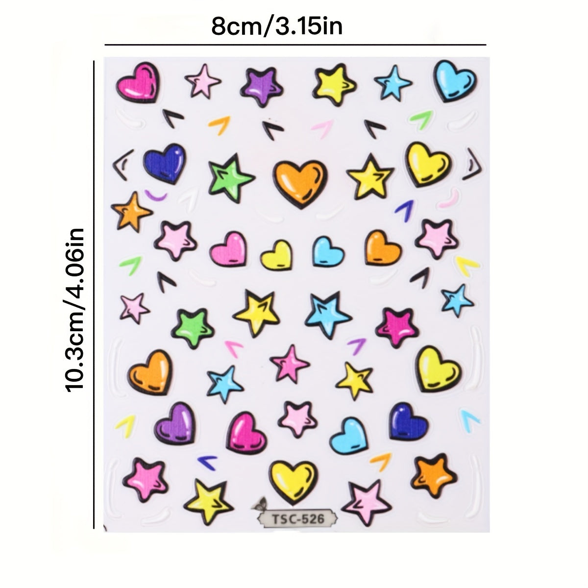 3D Graffiti Heart Star Nail Stickers Self Adhesive Nail Art Decals