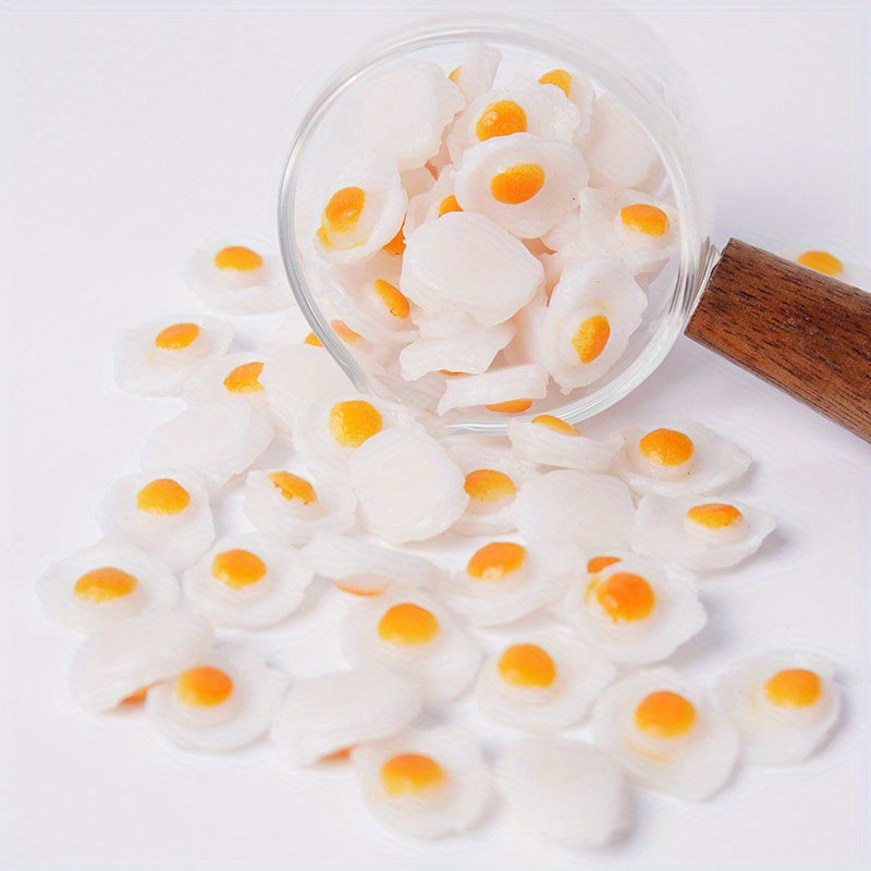 4pcs PVC Poached Egg Models for DIY Crafts and Educational Play