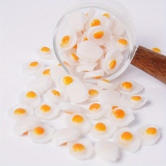 4pcs PVC Poached Egg Models for DIY Crafts and Educational Play