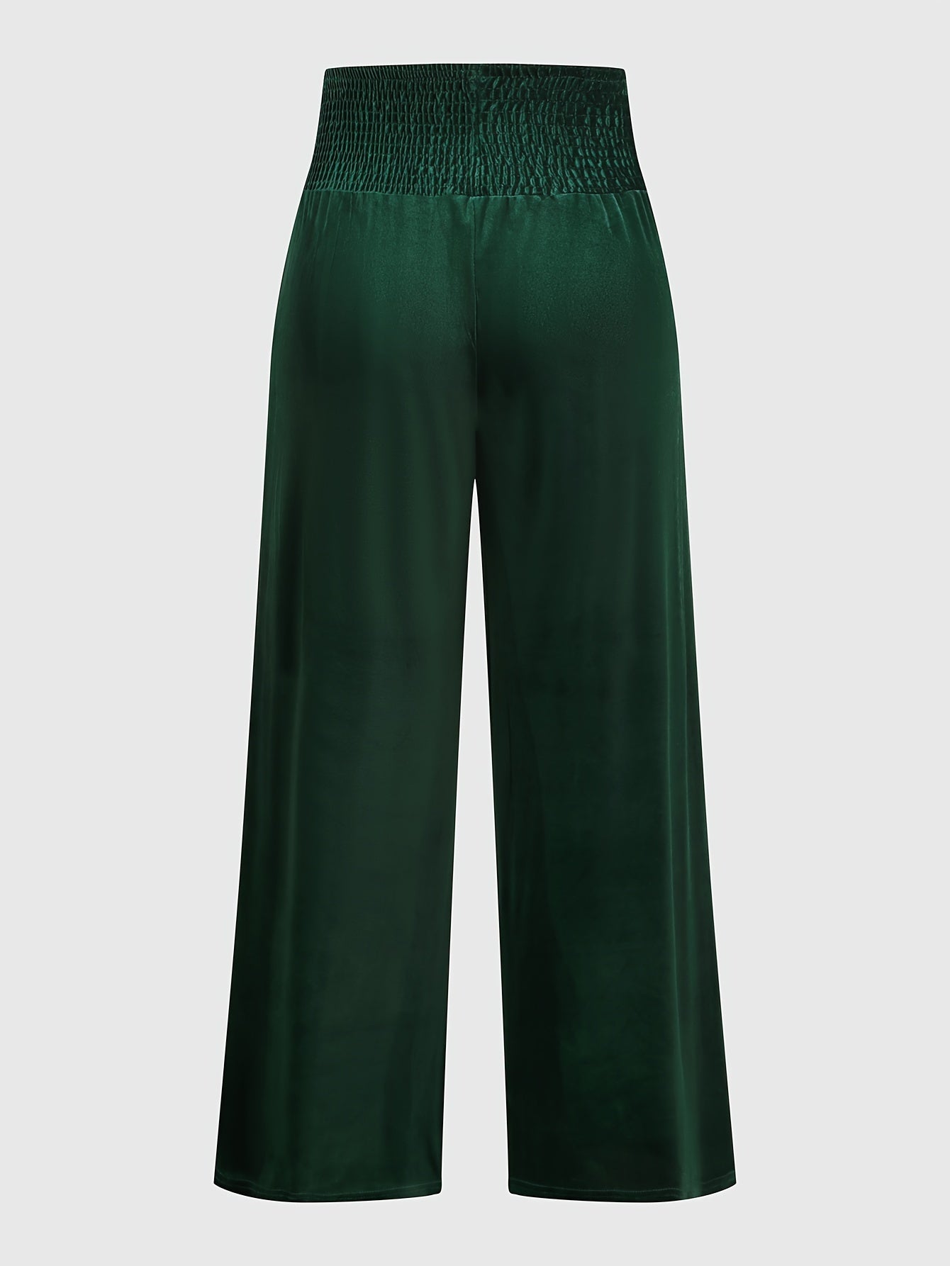 Velvet High Rise Wide Leg Trousers Plus Size