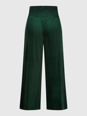 Velvet High Rise Wide Leg Trousers Plus Size