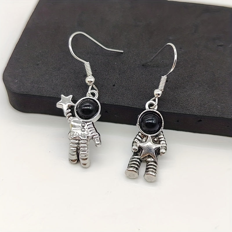 Asymmetrical Astronaut Earrings Vintage Dress Earrings