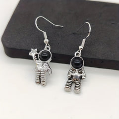Asymmetrical Astronaut Earrings Vintage Dress Earrings