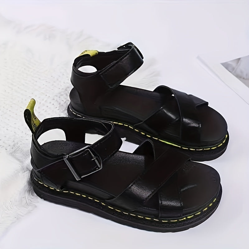 Women's Cross Strap Summer Sandals Ankle Buckle Decor Non slip Sandals