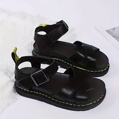 Women's Cross Strap Summer Sandals Ankle Buckle Decor Non slip Sandals