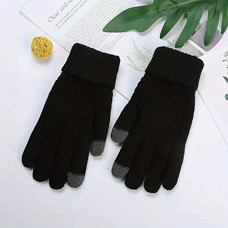 Warm Windproof Knitted Touch Screen Gloves