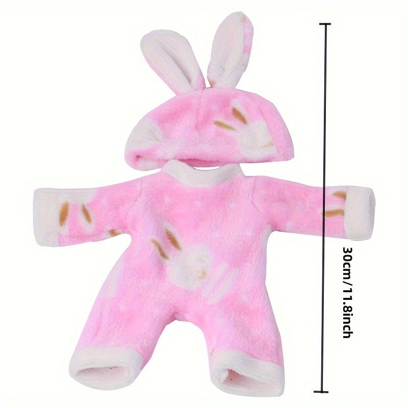 Plush Bunny Eared Doll Clothes for 3-6 Years, Twin Pack & Pink