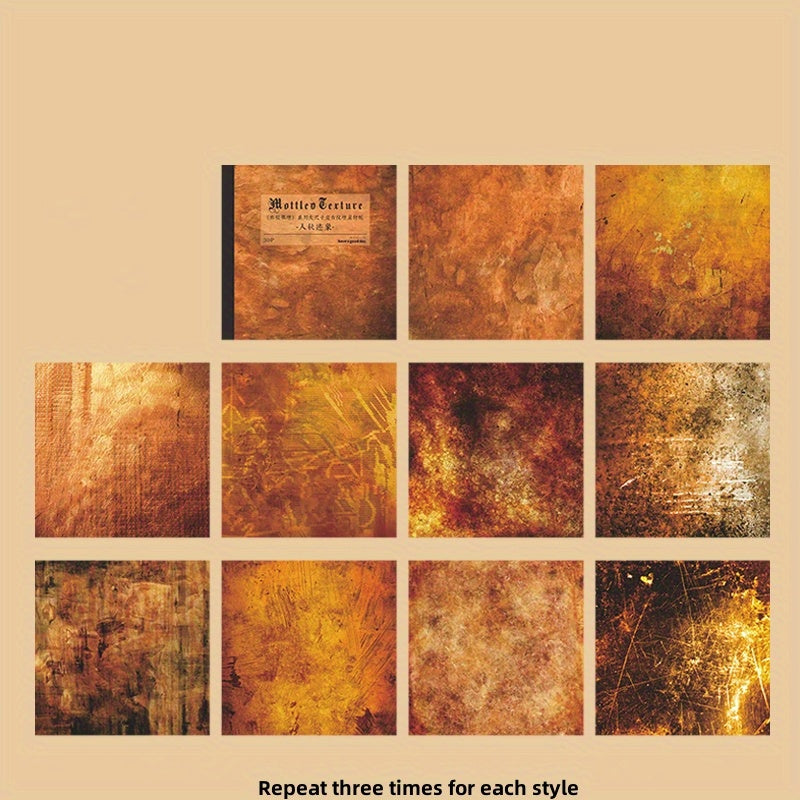 30pcs Retro Texture Hand Account Paper Pack