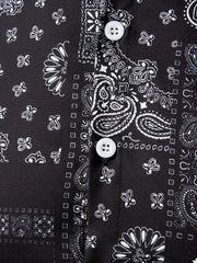 Paisley Full Body Print Men's Button Up Shirt