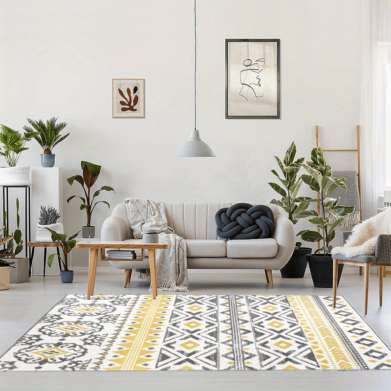 Nordic Geometric Large Area Rug, Non Slip, Machine Washable