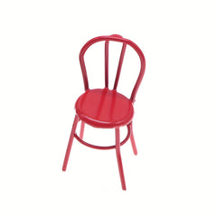 Mini Metal Backrest Stool Dollhouse Decor Gift