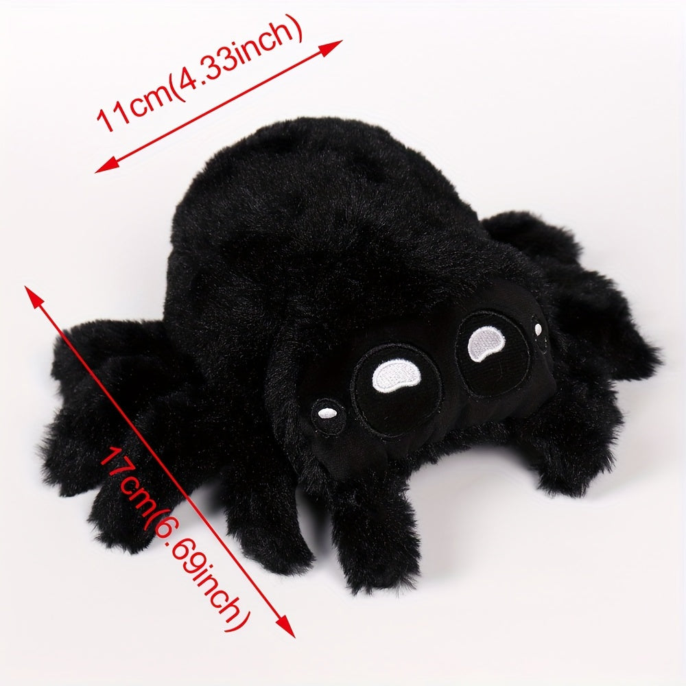 2pcs Plush Spider Toy Soft Polyester Prank Prop Halloween Decor