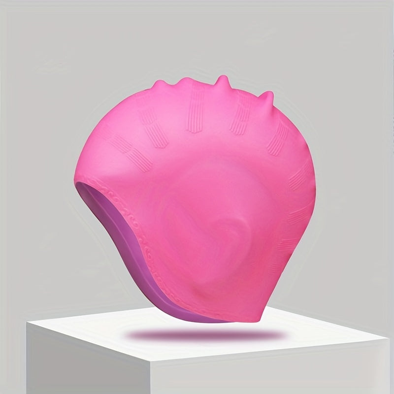 Silicone Swimming Cap with Ear Pockets for Long Hair