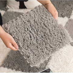6pcs Soft Foam Interlocking Carpet Shaggy Mat Comfortable Area Rugs