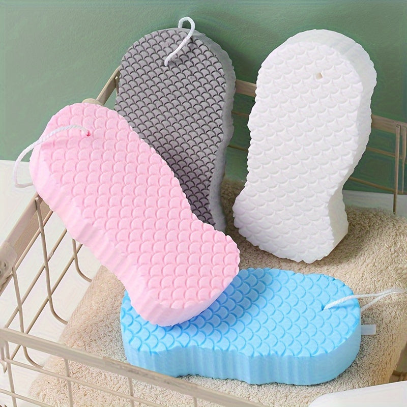 3D Fish Scale Pattern Bath Sponge Exfoliating Massage Shower Sponge