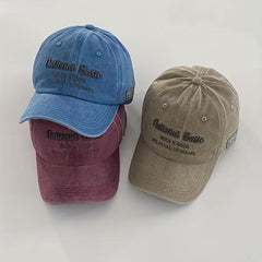 Embroidered Alphabet Baseball Cap Soft Top Cap Japanese Sun V