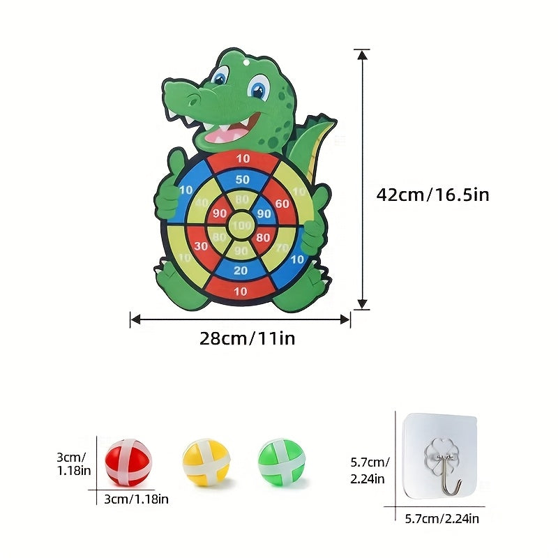 Crocodile Elephant Dartboard Game 41 Polyester Board with Vibrant Targets