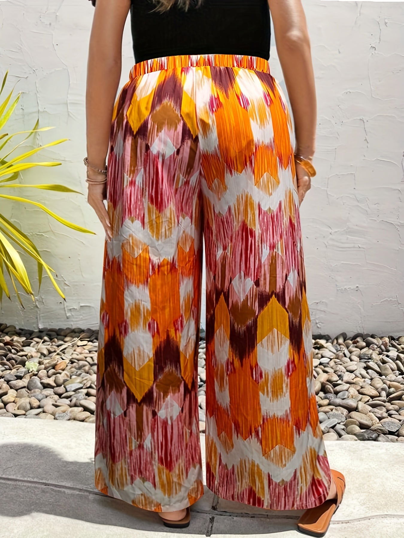  Boho Tie Dye Wide Leg Pants