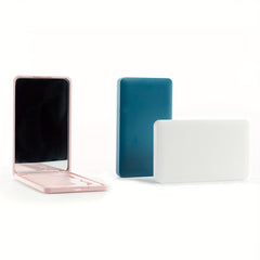 Portable Folding Mirror with Comb for Girl's Makeup in Pink and Green