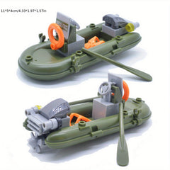Durable ABS 1pc Military Rubber Dinghy Building Block Toy