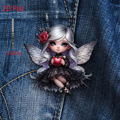Gothic Angel Acrylic Brooch Pin DIY Accessory